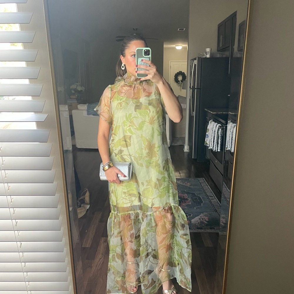 Sugarlips Leafy Green Maxi Dress